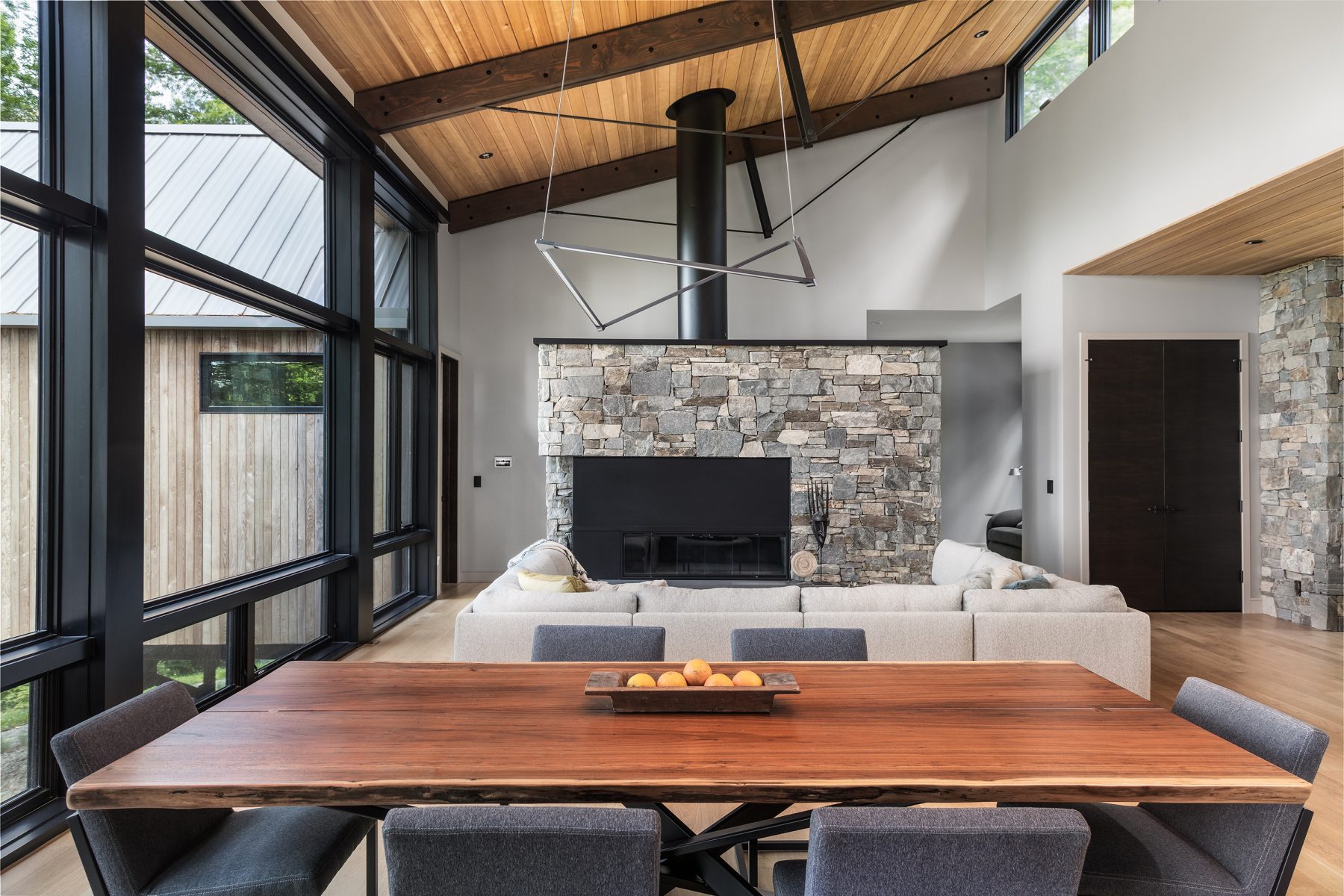 Custom Home Featured On Dwell - Fireplace by Osada Construction