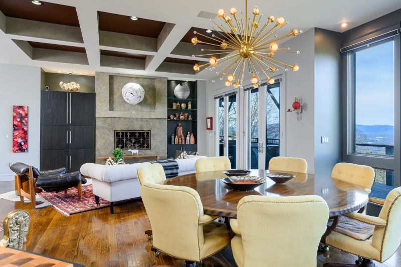 Modern Asheville Renovation before dining and living space by Osada Construction